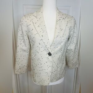 NEW Talbots The Jackie Fit Blazer Black White Size 2